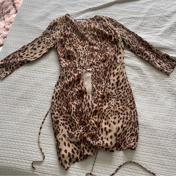 Reformation Cheetah Print Wrap Dress - Picture 3 of 7